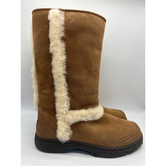 UGG Sunburst Tall Boot Chestnut 5218 Women's Size 12 New - Picture 1 of 16